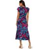 image:imageAdrianna Papell Womens Printed Midi DressNavyPink Multi