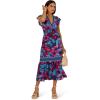 image:imageAdrianna Papell Womens Printed Midi DressNavyPink Multi