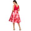 image:imageAdrianna Papell Womens Printed Midi DressPinkRed Multi