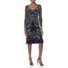 image:imageAdrianna Papell Womens Elegant Beaded Midi DressBlack Multi