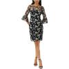 image:imageAdrianna Papell Womens Embroidered Sheath DressBlack Multi