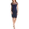 image:imageAdrianna Papell Womens Embroidered Sheath DressLight Navy