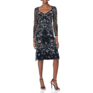 image:imageAdrianna Papell Womens Elegant Beaded Midi DressBlack Multi