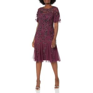 image:imageAdrianna Papell Womens Elegant Beaded Midi DressCassis