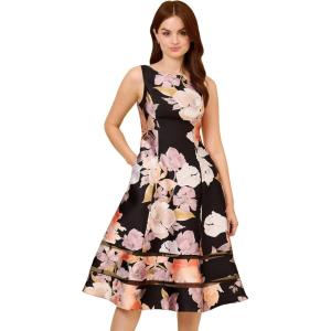 image:imageAdrianna Papell Womens Floral Mikado DressBlack Multi