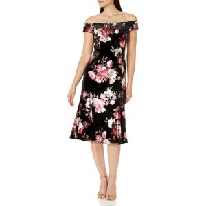 image:imageAdrianna Papell Womens Off Shoulder Velvet DressBlack Multi