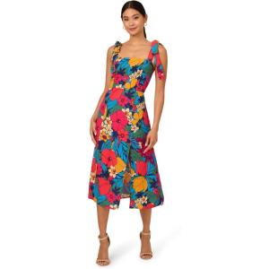 image:imageAdrianna Papell Womens Printed Midi DressOrange Multi