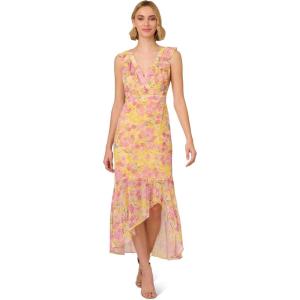 image:imageAdrianna Papell Womens Printed Midi DressYellow Multi