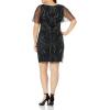 image:imageAdrianna Papell Studio Womens Beaded V Neck Short Dress BlackGunmetal 4