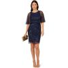 image:imageAdrianna Papell Womens Bead Mesh Popover DressLight Navy