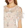 image:imageAdrianna Papell Womens Beaded Flutter Sleeve GownFlaxen