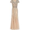 image:imageAdrianna Papell Womens Beaded Godet GownNude