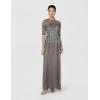 image:imageAdrianna Papell Womens Beaded Illusion Dress  Long Sequin Evening Dress with Fitted Bodice amp Tulle Skirt OverlayLead