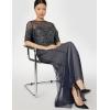 image:imageAdrianna Papell Womens Beaded Illusion Dress  Long Sequin Evening Dress with Fitted Bodice amp Tulle Skirt OverlayNavy