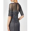 image:imageAdrianna Papell Womens Beaded Illusion Dress  Long Sequin Evening Dress with Fitted Bodice amp Tulle Skirt OverlayNavy