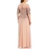 image:imageAdrianna Papell Womens Beaded Illusion Dress  Long Sequin Evening Dress with Fitted Bodice amp Tulle Skirt OverlayRosegold