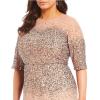 image:imageAdrianna Papell Womens Beaded Illusion Dress  Long Sequin Evening Dress with Fitted Bodice amp Tulle Skirt OverlayRosegold