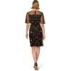 image:imageAdrianna Papell Womens Beaded Illusion Neck DressBlackGold