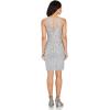 image:imageAdrianna Papell Womens Beaded Illusion SheathSilver Mist