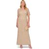 image:imageAdrianna Papell Womens Beaded Long 3D Floral DressBiscotti