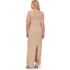 image:imageAdrianna Papell Womens Beaded Long 3D Floral DressBiscotti