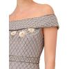 image:imageAdrianna Papell Womens Beaded Long GownSilver Mist