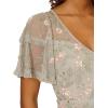 image:imageAdrianna Papell Womens Beaded Midi Dress  Sequin Cocktail Dress with Flutter Sleeves amp Raised Floral Embellishments
