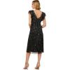 image:imageAdrianna Papell Womens Beaded Midi DressBlackGunmetal
