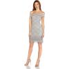 image:imageAdrianna Papell Womens Beaded Off Shoulder GownBridal Silver