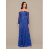 image:imageAdrianna Papell Womens Beaded Off Shoulder GownBrilliant Sapphire