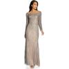 image:imageAdrianna Papell Womens Beaded Off Shoulder GownSterling