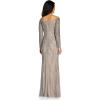 image:imageAdrianna Papell Womens Beaded Off Shoulder GownSterling