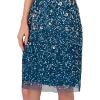 image:imageAdrianna Papell Womens Beaded VNeckline Short DressTeal Sapphire