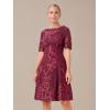 image:imageAdrianna Papell Womens Embroidered Lace Midi DressRed Wine
