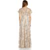 image:imageAdrianna Papell Womens Embroidered Metallic BallgownMarble