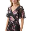image:imageAdrianna Papell Womens Foil Mesh Draped DressBlack Multi