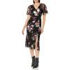 image:imageAdrianna Papell Womens Foil Mesh Draped DressBlack Multi