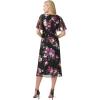 image:imageAdrianna Papell Womens Foil Mesh Draped DressBlack Multi