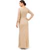 image:imageAdrianna Papell Womens Long Sleeve Beaded Long Gown with Starburst Bead PatternBiscotti