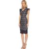 image:imageAdrianna Papell Womens Lucy Scroll Lace Ruffle Sheath DressNavyPale Pink