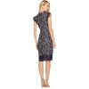 image:imageAdrianna Papell Womens Lucy Scroll Lace Ruffle Sheath DressNavyPale Pink