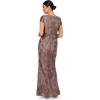 image:imageAdrianna Papell Womens Metallic Embroidered GownNight Shade