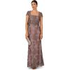 image:imageAdrianna Papell Womens Metallic Embroidered GownNight Shade