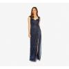 image:imageAdrianna Papell Womens Metallic Pleat BallgownNavy Night