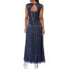 image:imageAdrianna Papell Womens Metallic Pleat BallgownNavy Night