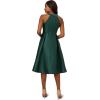 image:imageAdrianna Papell Womens Mikado FitampFlare Party DressDark Forest