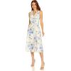 image:imageAdrianna Papell Womens Printed Jacquard Shirt DressIvoryBlue