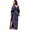 image:imageAdrianna Papell Womens Sequin Embroidered GownBlackBlue