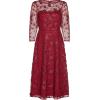 image:imageAdrianna Papell Womens Sequin Embroidery Flared MidiRed