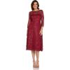image:imageAdrianna Papell Womens Sequin Embroidery Flared MidiRed